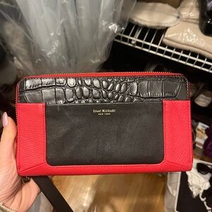 Isaac Mizrahi Red and Black Clutch